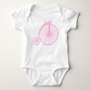 Penny Farthing - Pink Baby Bodysuit