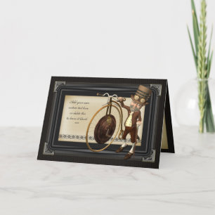 Penny Farthing Steampunk Greetings Card