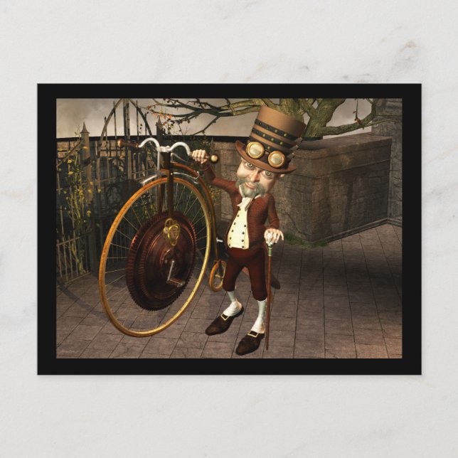Penny Farthing Steampunk Postcard (Front)