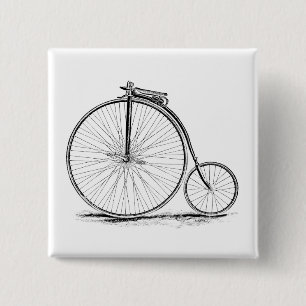 Penny Farthing Vintage High-Wheel Bicycle 15 Cm Square Badge