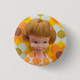 Penny Flower Power Yellow and Olive Green 3 Cm Round Badge