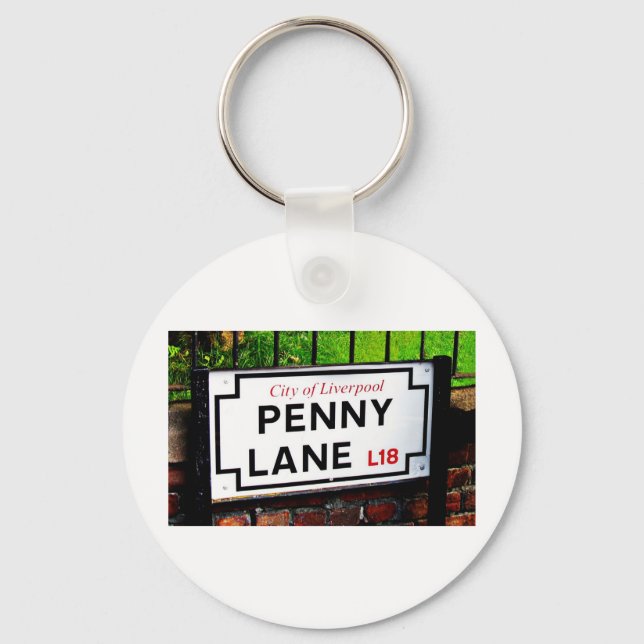 penny lane Liverpool England sign Key Ring (Front)