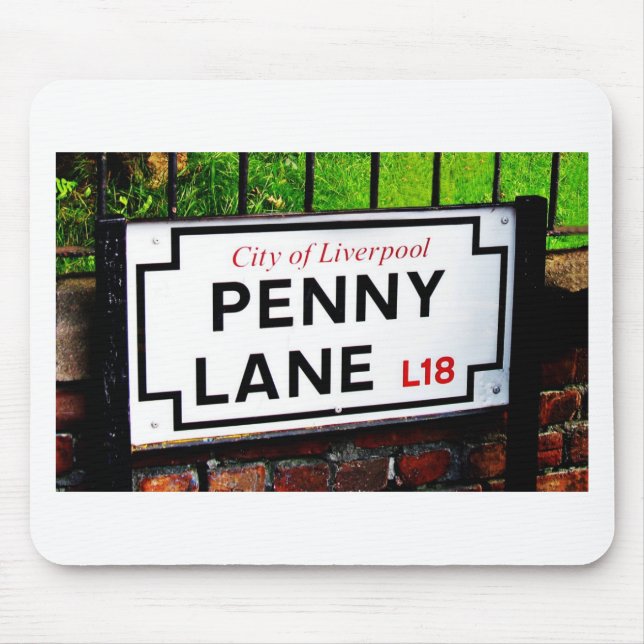 penny lane Liverpool England sign Mouse Pad (Front)