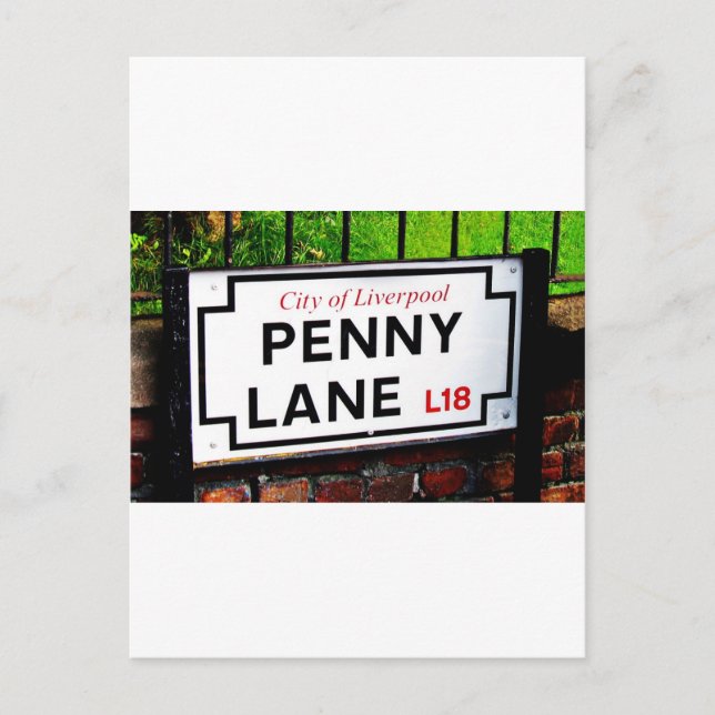 penny lane Liverpool England sign Postcard (Front)