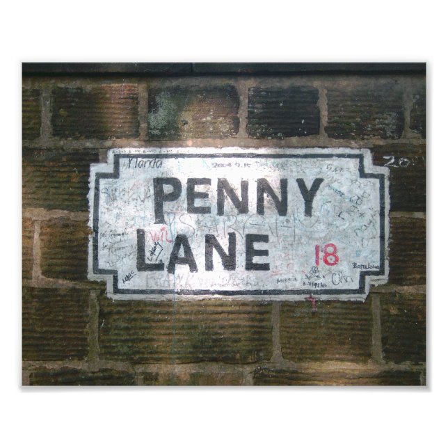 Penny Lane Street Sign (Front)