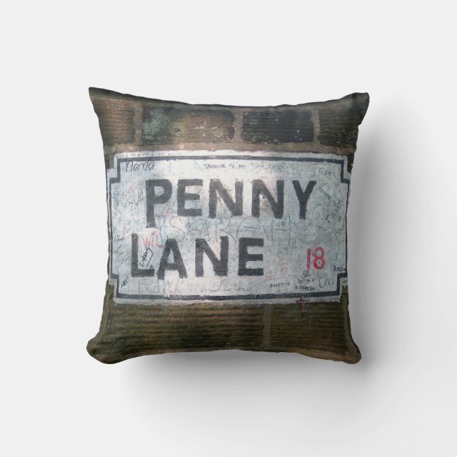 Penny Lane Street Sign Cushion (Front)