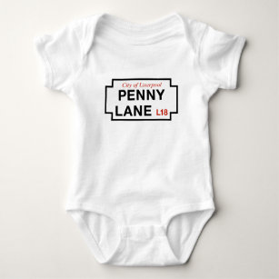 Penny Lane, Street Sign, Liverpool, UK Baby Bodysuit