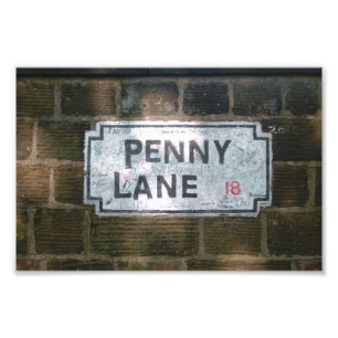 Penny Lane Street Sign, Liverpool UK Photo Print