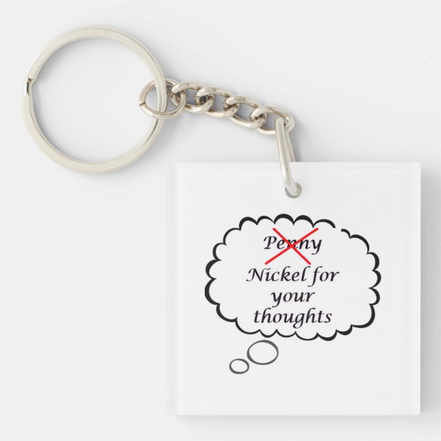 Penny/Nickel Thought Acrylic Keychain (Front)