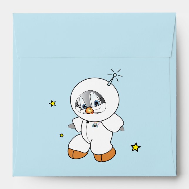 Penny Penguin Astronaut Envelopes (Back (Top Flap))