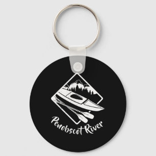 Penobscot River Maine Kayak Kayaking Boating Rafti Key Ring