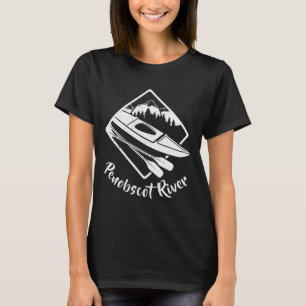Penobscot River Maine Kayak Kayaking Boating Rafti T-Shirt