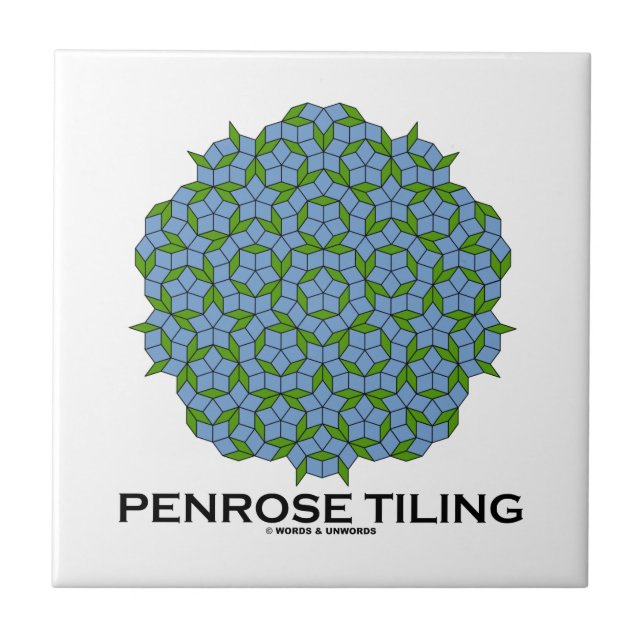 Penrose Tiling (Five-Fold Symmetry) Ceramic Tile (Front)