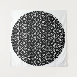Penrose Tiling Pattern White Black Mg0.25 Tapestry