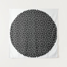 Penrose Tiling Pattern White Black Mg0.5 Tapestry