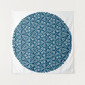 Penrose Tiling Pattern White Blue Mg0.25 Tapestry