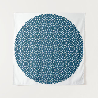 Penrose Tiling Pattern White Blue Mg0.5 Tapestry