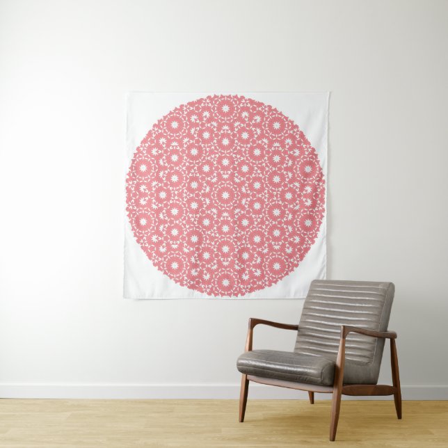 Penrose Tiling Pattern White Coral Mg0 Tapestry (In Situ)
