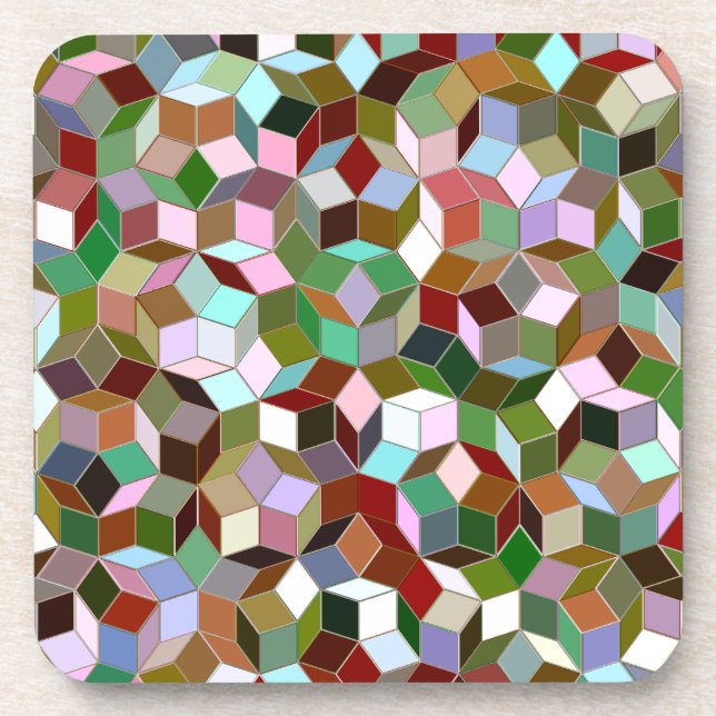 Penrose Tiling Plastic Coasters (Front)