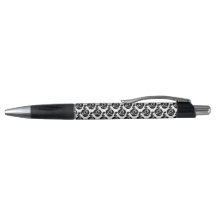 Pens, 6 pack Black ink Ball-point Rubber grip Rose