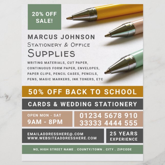 Pens, Stationery & Office Supplies, Stationer Flyer (Front)