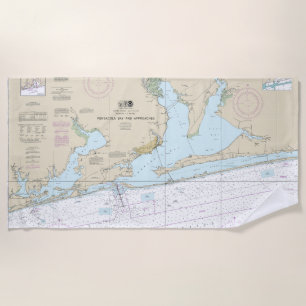 Pensacola Bay and Approaches Nautical Chart 11382 Beach Towel