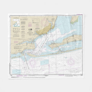 Pensacola Bay Nautical Chart 11383 Fleece Blanket