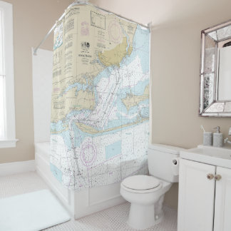 Pensacola Bay Nautical Chart 11383 Shower Curtain