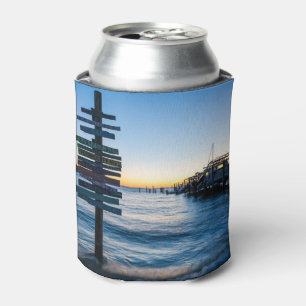 Pensacola Bay Sign Sunset By Dock Can Cooler
