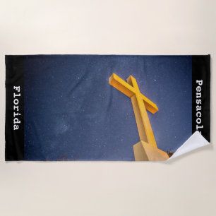 Pensacola Beach Cross with Milky Way Towel