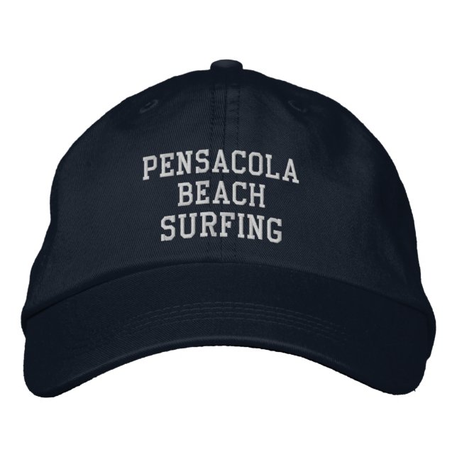 Pensacola Beach Embroidered Baseball Hat (Front)