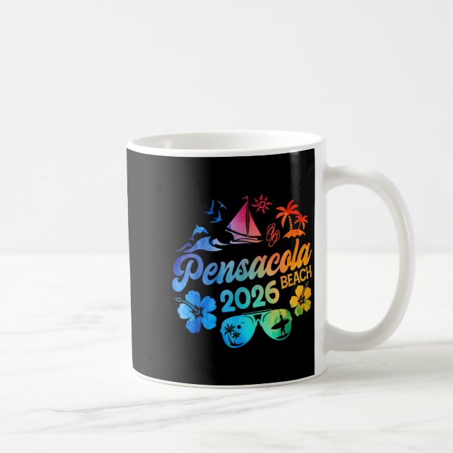 Pensacola Beach Florida 2026 Vacation Tie Dye Summ Coffee Mug (Right)