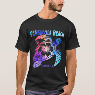 Pensacola Beach Florida Sea Turtle Tie Dye Hibiscu T-Shirt