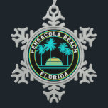 Pensacola Beach Florida Snowflake Pewter Christmas Ornament<br><div class="desc">Pensacola Beach Florida</div>