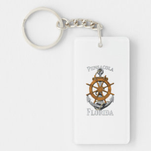 Pensacola Beach Florida Vacation Nautical Anchor S Key Ring