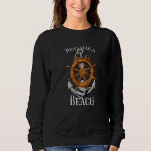 Pensacola Beach Florida Vacation Nautical Anchor S Sweatshirt