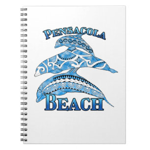 Pensacola Beach Florida Vacation Tribal Dolphins Notebook