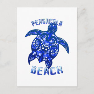 Pensacola Beach Florida Vacation Tribal Turtle Postcard