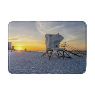 Pensacola Beach Lifeguard Station Sunrise Bath Mat