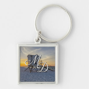 Pensacola Beach Lifeguard Station Sunrise Keychain