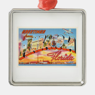 Pensacola Florida FL Old Vintage Travel Souvenir Metal Ornament