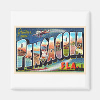 Pensacola Florida FL Vintage Large Letter Postcard