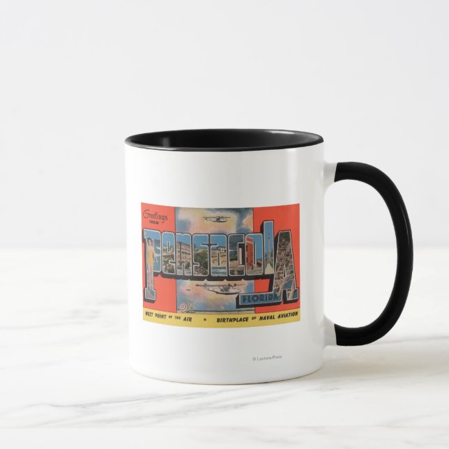 Pensacola, Florida - Large Letter Scenes Mug (Right)