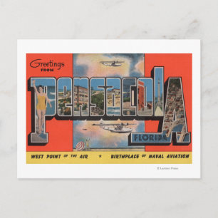 Pensacola, Florida - Large Letter Scenes Postcard