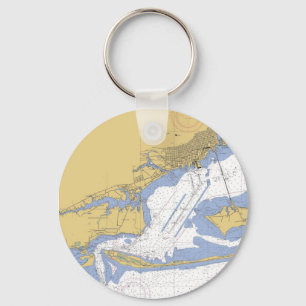 Pensacola, Florida Nautical Harbour Chart Keychain