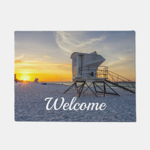 Pensacola Lifeguard Station Sunrise Welcome Mat