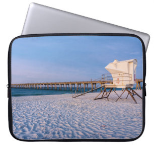Pensacola Morning Lifeguard Stand And Pier Laptop Sleeve