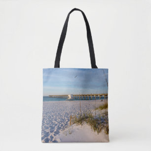Pensacola Sand Dunes Pier Morning Tote Bag