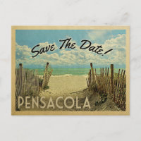 Pensacola Save The Date Vintage Beach Nautical