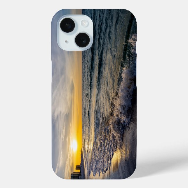 Pensacola Splashing Waves Sunrise iPhone Case (Back)